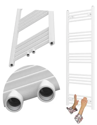 Immagine prodotto di Granitan - Termoarredo bagno - Scaldasalviette 140x50 cm - Radiatore bianco - 550 W - RAVEN