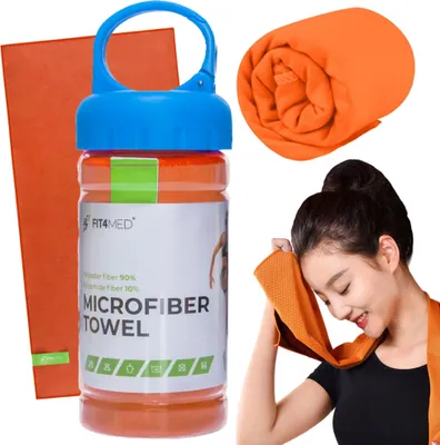 Obrázek produktu pro FIT4MED | Chladicí ručník - oranžový - 100x30 cm - UV ochrana 50+ - okamžité ochlazení