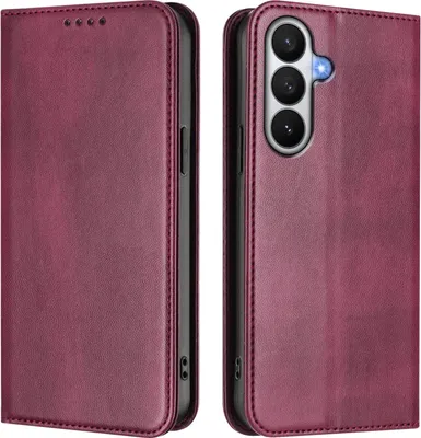 Produktbild von Handyhülle für Samsung Galaxy S26, Vintage Leder RFID Schutz Kartenfach Standfunktion Magnetische Klapphülle Rot