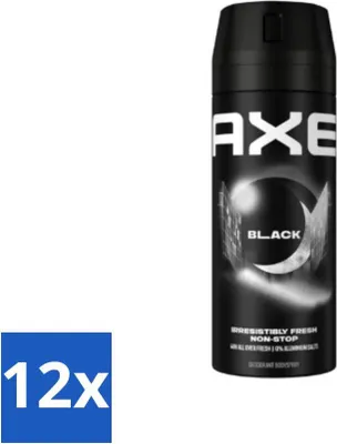 Immagine prodotto di Ax Deodorante spray per il corpo Nero 150 ml - Confezione risparmio - 12 pezzi