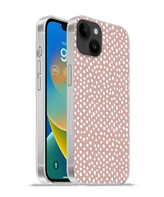 Produktbild von MuchoWow® Handyhülle Schutzhülle Hülle für Apple iPhone 14 Plus - Soft case Polka dots - Weiß - Rosa Silikon Softcase Handy Hülle - Abbildung