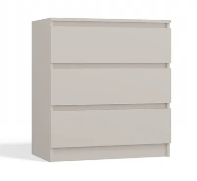 A chest of drawers with three drawers against a white background.