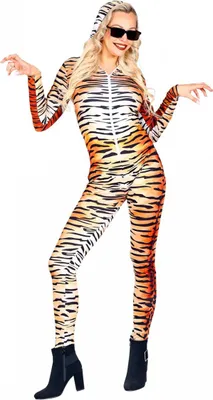 Produktbild von Tiger Bodysuit als Ganzkörper Anzug mit Tigermuster Größe: S/M