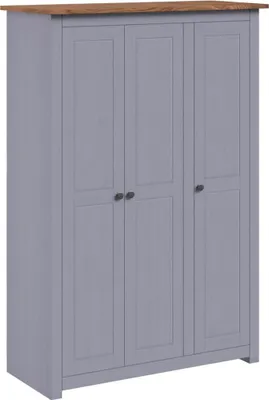 Obrázok produktu pre vidaXL Šatníková skriňa 3-dverová sivá 118×50×171,5 cm Borovica Panama Series