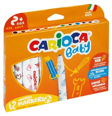 Zdjęcie produktu dla Carioca Marker 2+, Extra Pogrubiony, Wielobarwny, Końcówka pociskowa, Okrągły, Włochy, 2 lat(a)