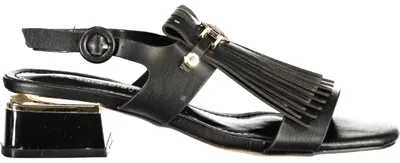 Produktbild von Elegante Damensandale in Schwarz mit verstellbarem Knöchelriemen