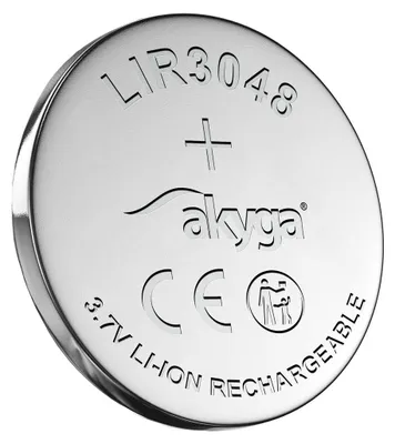 Produktbild von Akyga AKY1873 Wiederaufladbare Knopfzelle LIR3048 3.7V 280mAh Li-Ion UltraCoin f