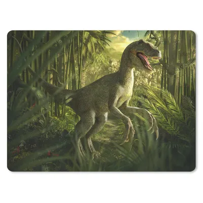 Produktbild von MuchoWow® Mauspad Mousepad Dinosaurier - Pflanzen - Grün - Illustration - Kinder - Jungen 23x19 cm - Mousepads - Maus Mat - Pad - Mausunterlage - Schreibtischunterlage - Mauspad