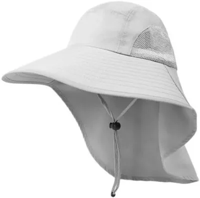 Immagine prodotto di Cappellino estivo - Cappellino con protezione UV UPF50+ - Cappellino in rete - Ideale per i pescatori da spiaggia con protezione per la nuca - Cappellino traspirante per uomo e donna per la pesca all'aperto - Il cappellino è pieghevole