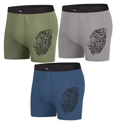 Obrázek produktu pro Atlas For Men – Pánské boxerky (balení po 3 ks) AF1839 (3XL) (modrá/šedá/khaki)