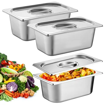 Paneerset 3-teilig Edelstahl 32,5x17,5x6,5 cm stapelbar