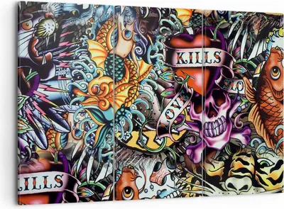 Produktbild von Bild auf Leinwand - Leinwandbild - Graffiti modern - 105x70cm - Wand Bild - Wanddeko - Wandbilder - Leinwanddruck - Bilder - Kunstdruck - Wanddekoration - Leinwand bilder - Wandkunst - CE105x70-3759