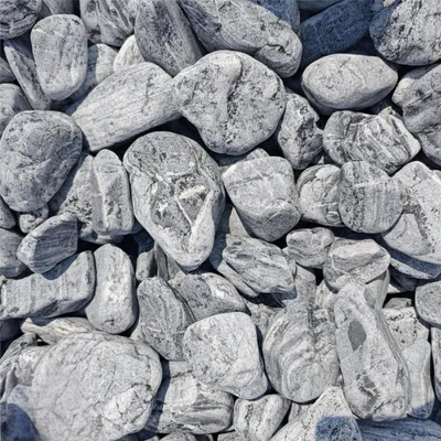 Produktbild von Silberkies Naturstein 4–8 cm, 5 kg – Dekorative Kieselsteine in Grau für Garten und Außenbereich