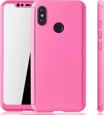 Produktbild von Handyhülle Schutzhülle für Xiaomi Mi 8 Full Case Cover Displayschutz 360 Pink