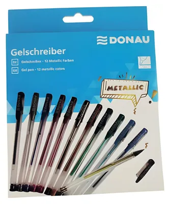 Produktbild von Gélové perá metalické DONAU 12 farieb
