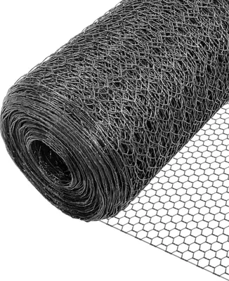 Produktbild von VOUNOT Drahtzaun Sechskantgeflecht, Maschendrahtzaun, 1x50m, Maschenweite 25mm, PVC-Beschichtet Grau