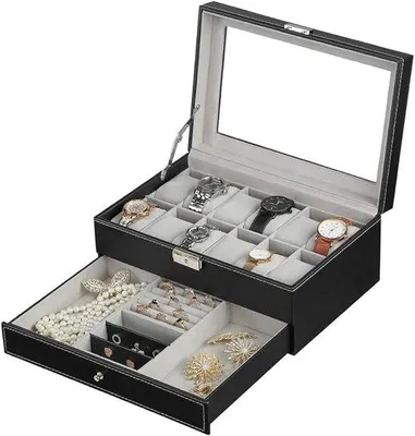 Produktbild von Famanu Uhrenbox mit Uhrenkissen - Schwarz
