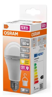 Produktbild von Osram LED A60 Birne 8W = 60W E27 matt 806lm warmweiß 2700K Akku Notlicht Campinglampe mobiles Licht