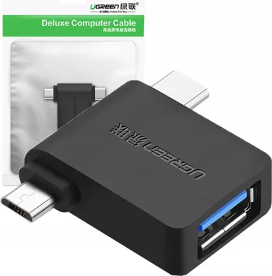 Image de Adaptateur Ugreen Otg Usb Usb 3.2 Gen 1 (5Gbps) - Usb Type C / Micro Usb Noir (30453)