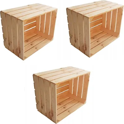 Produktbild von TIMBERMIK 3 Stück Holzkiste B:50xH:30xT:40 Geschenkkorb Leer Kiste Groß Deko Weinkiste Holz Obstkiste