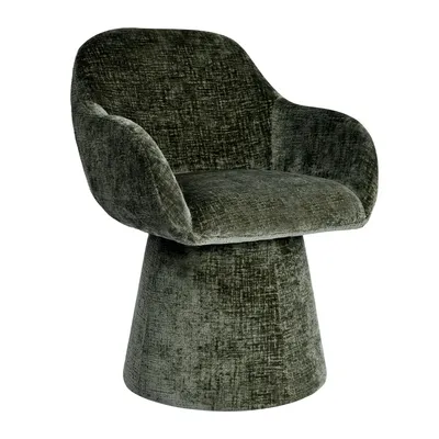 Image de Chaise de salle à manger Duhome pivotante à 360°, fauteuil lounge en chenille, chaise pivotante moderne, chaise rembourrée pour le salon, la chambre ou le bureau