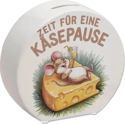 Produktbild von Fröhliche Maus auf Käse Spardose - Käsepause