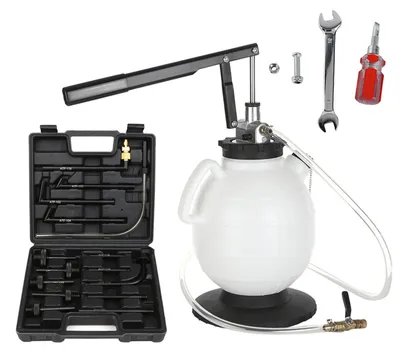 Imagen del producto de Kit de bomba para transmisión, con un dispensador de aceite de 7,5 litros y 15 adaptadores