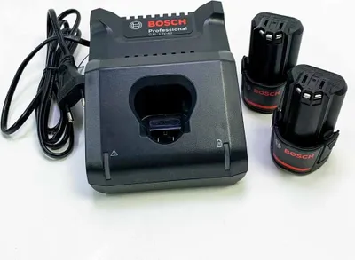 Zdjęcie produktu dla Bosch 1 600 A01 9R8, Zestaw bateria i ładowarka, Litowo-jonowa (Li-Ion), 2 Ah, 12 V, Bosch, Czarny