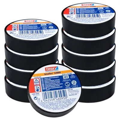 Produktbild von Isolierband | tesaflex 53988 | Schwarz | 15mm | 10m | 10 Stück