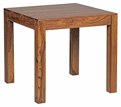 Obrázek produktu pro Jídelní stůl - Masivní shisham - 80 x 80 cm - Přírodní dřevo - Čtvercový