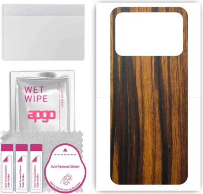 Produktbild von apgo Rückseite Schutzfolie, Skin, kompatibel mit Poco C55, Hinten Displayschutzfolie aus Vinylfolie, kratzfest, einfache Montage - Tigerwood