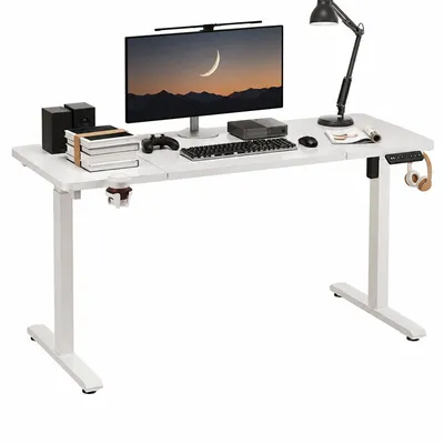 Produktbild von Elektrisch höhenverstellbarer Schreibtisch, weiß, 120 cm, höhenverstellbar von 72 bis 118 cm