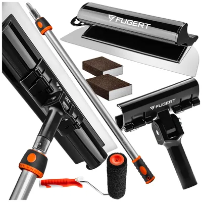 Zdjęcie produktu dla Zestaw Do Gładzi Nóż Szpachla Do Gładzi 60Cm Stal Nierdzewna + Wałek Kij Fugert Fug-Z101