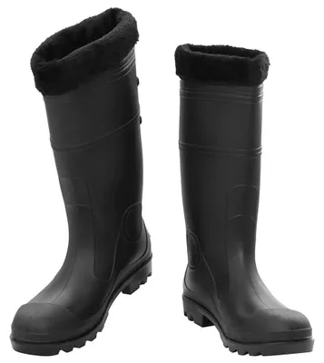 Produktbild von vidaXL Gummistiefel mit Herausnehmbarem Innenfutter Schwarz Gr. 46 PVC