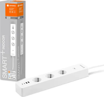 Immagine prodotto di LEDVANCE Smart Plug con tecnologia WiFi, ciabatta tripla con protezione da sovraccarico e sovratensione, incluse porte USB, controllabile tramite app WiFi, Alexa e Google