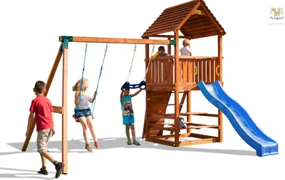 Produktbild von Fungoo Spielturm "Joy Move + Step On Free Time" teak
