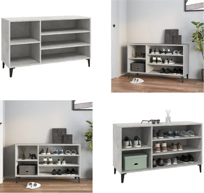 Obrázek produktu pro vidaXL Botník betonový šedý 102x36x60 cm materiál na bázi dřeva - Skříň na boty - Botník - Úložný prostor na boty