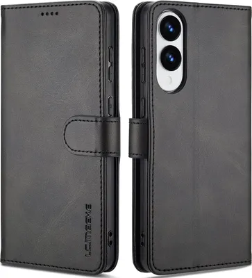 Produktbild von Hülle für Samsung Galaxy S25 Edge, Klapphüllen Brieftasche Leder Magnetverschluss Ständer Schutzhülle Schwarz