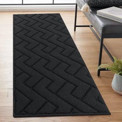 Zdjęcie produktu dla Dywan Läufer, zmywalny, antypoślizgowy, 50 x 120 cm, ciemnoszary