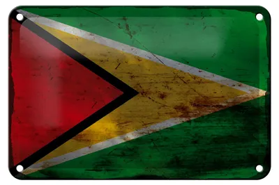 Produktbild von Blechschild Flagge Guyana 18x12cm Flag of Guyana Rost Dekoration