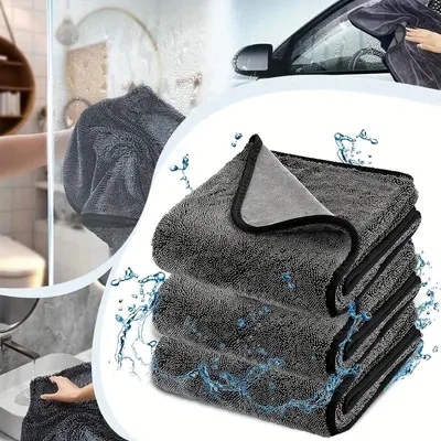 Obrázek produktu pro 3× Prémiová utěrka z mikrovlákna tmavě šedá 40×60 cm - Pro osobní a nákladní vozidla, lodě atd.
