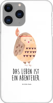 Produktbild von Mr. & Mrs. Panda Iphone 11 Pro Handyhülle Eule Federschmuck - Weiß - Geschenk, Handy Case, Abenteuer, Entspannt, Premium Kunststoff, Owl, Waldtiere
