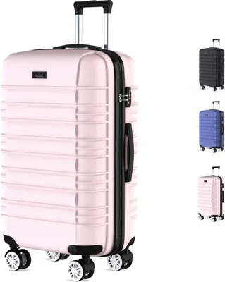 Produktbild von Voyagoux® AVALON - Reisekoffer Medium - 71L - Koffer - Reisekoffer mit Rollen - Hellrosa - TSA Schloss