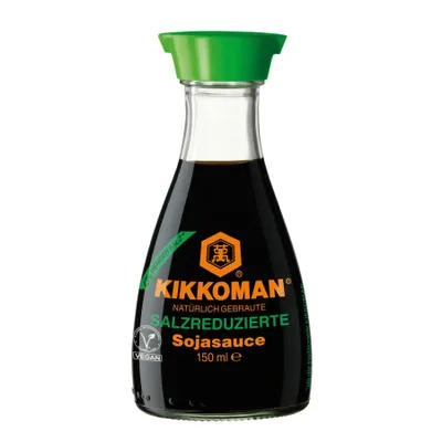 Obrázok produktu pre Sójová omáčka so 43 % menej soli  Kikkoman Zväzok: 150 ml, Balenie: Dávkovač (sklo),