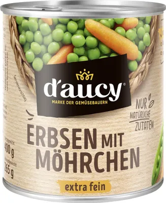 Produktbild von d'aucy Erbsen mit Möhrchen: Der bunte Gemüse-Klassiker aus Frankreich. 400g
