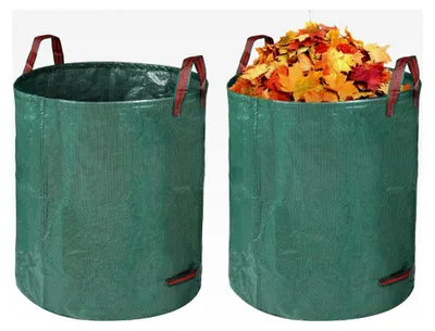 Produktbild von 2X 272L Gartenabfallsack Laubsack Gartensack Groß Faltbar Wasserdicht Stabil mit Griffen für Gartenabfälle, Rasenschnitt, Unkraut, Laub, Äste