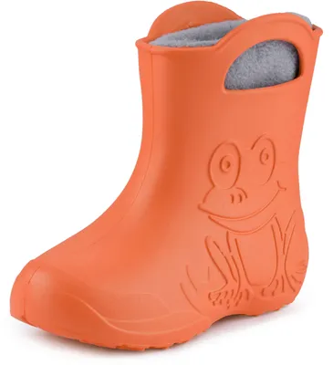 Produktbild von Ladeheid Eva Kinder Jungen Mädchen Gummistiefel Regenschuhe gefüttert LA-CA-03 (Orange/Grau, 32/33 EU)