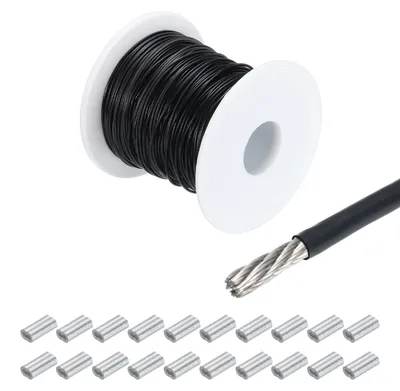 Productafbeelding van Solidchoice - 70 m Roestvrij Stalen Staalkabel met Aluminium Hulzen