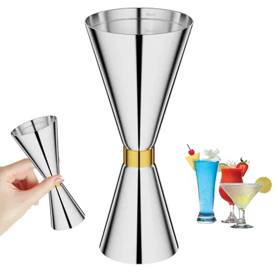 Cocktailmaßbecher 25/50 ml, doppelter Shaker, Edelstahl