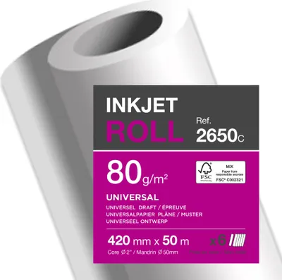 Obrázok produktu pre Clairefontaine Inkjet-Plotterrolle, (B)420 mm x (D)50 m